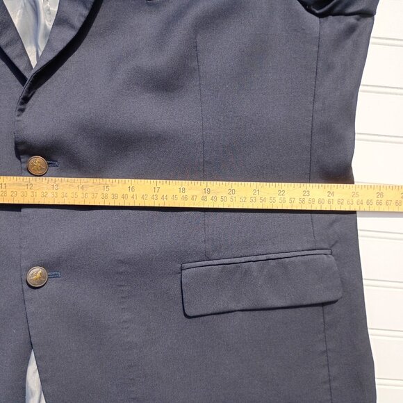 HART SCHAFFNER MARX Jacket Mens 50R Navy Blue Blazer Coat Bronze Buttons Vintage - Picture 14 of 16